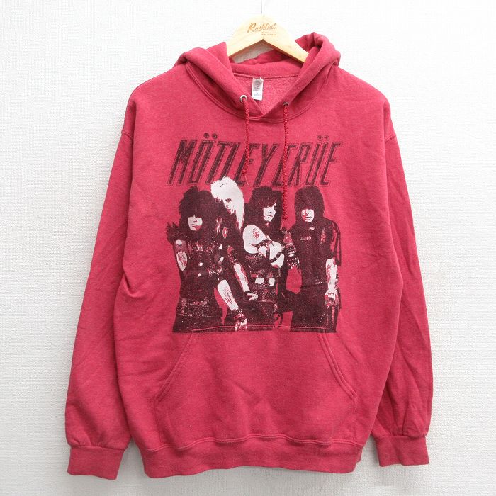 M★古着 ジャージーズ 長袖 ロック バンド スウェット パーカー メンズ モトリークルー 赤系 レッド 24nov16 中古 スエット トレーナー トップス