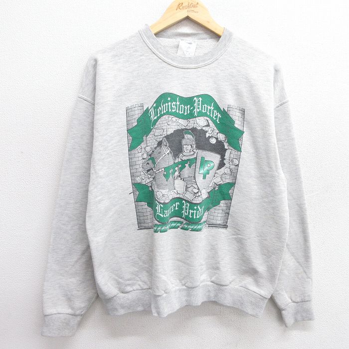 【50%OFF】L★古着 ジャージーズ 長袖 スウェット メンズ 00年代 00s Lewiston Porter クルーネック グレー 霜降り 25mar13 中古 スエット トレーナー トップス