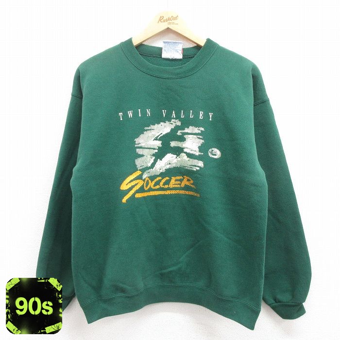 ヘインズ 90s 長袖スウェット サッカー グリーン M | 古着