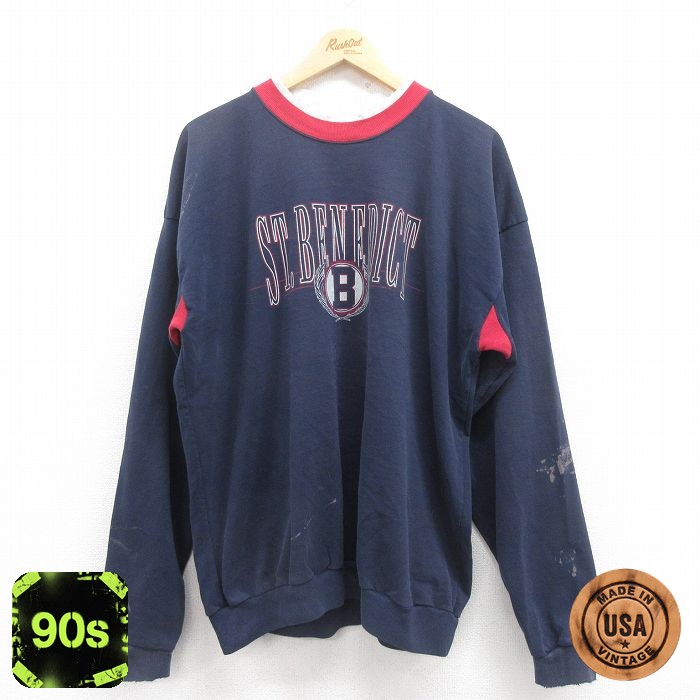 チャンピオン 90s 長袖スウェット ネイビー XL | 古着