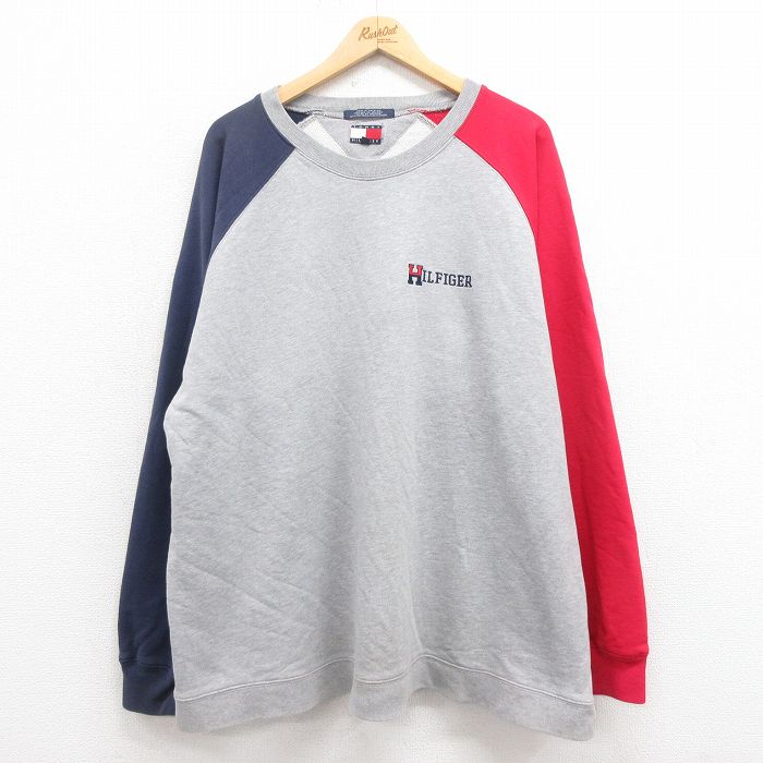 トミーヒルフィガー 90s ワンポイントロゴスウェット グレー XL | 古着