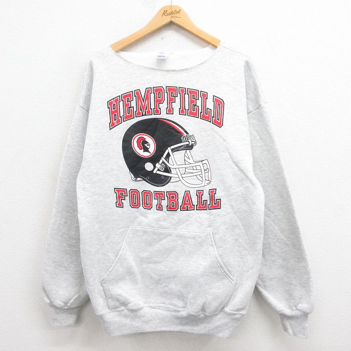 【50%OFF】XL★古着 ジャージーズ 長袖 スウェット メンズ 90年代 90s フットボール USA製 グレー 霜降り 25aug05 中古 スエット トレーナー トップス