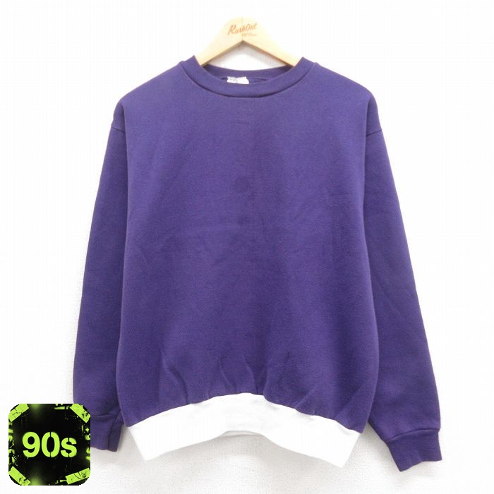 【50%OFF】TULTEX 90s 長袖スウェット 無地 パープル M | 古着