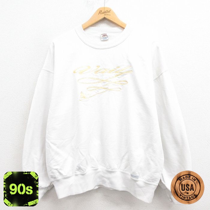 Crazy Shirts 90s 長袖スウェット スキー刺繍 ホワイト XL | 古着