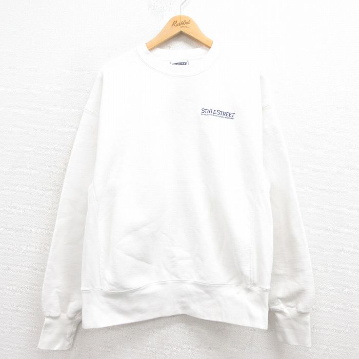 XL★古着 リー Lee 長袖 スウェット メンズ 00年代 00s STATE 大きいサイズ クルーネック 白 ホワイト 25aug08 中古 スエット トレーナー トップス