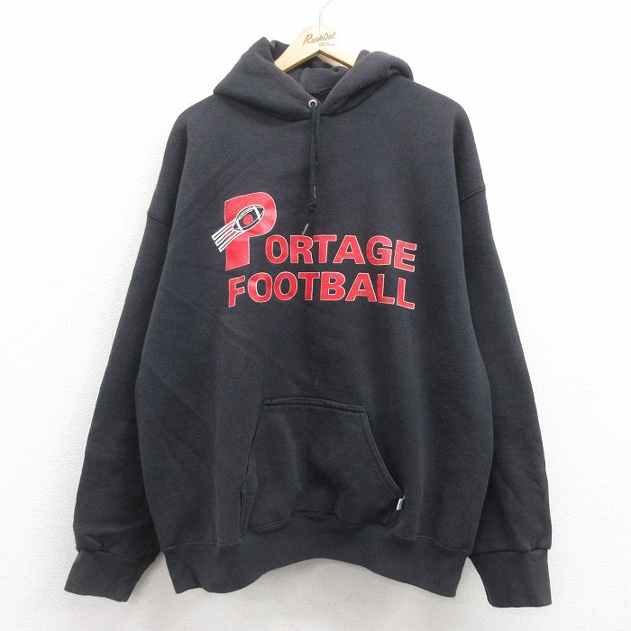 ディスカス 90s 長袖パーカー フットボール ブラック XL | 古着