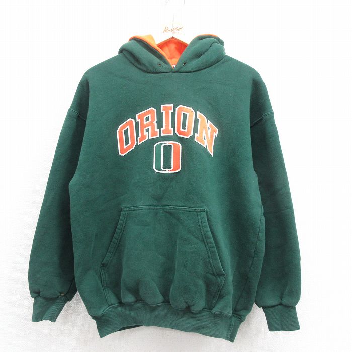 L★古着 長袖 スウェット パーカー メンズ 00年代 00s ORION USA製 緑 グリーン 25aug29 中古 スエット トレーナー トップス