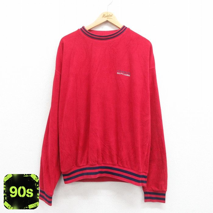 ラルフローレン 90s スウェット ワンポイントロゴ レッド XL | 古着