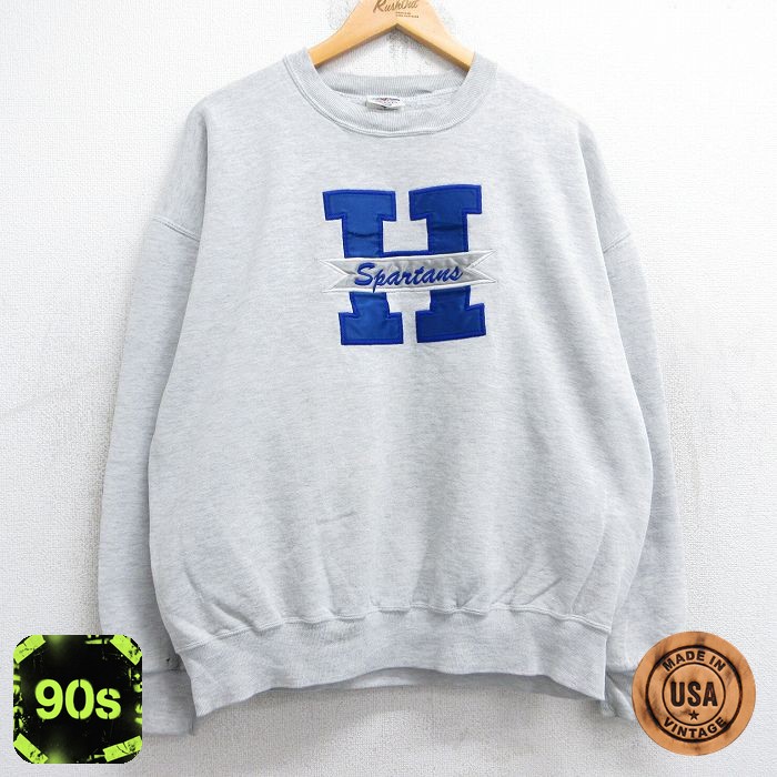 ジャージーズ 90s 長袖スウェット H スパルタンズ グレー XL | 古着