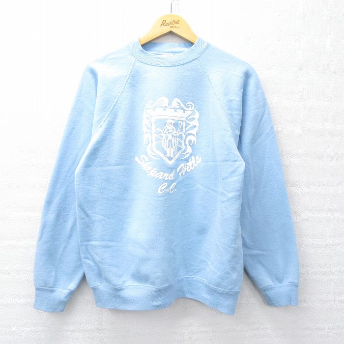 L★古着 ヘインズ Hanes 長袖 スウェット メンズ 90年代 90s Shepard Hills ラグラン クルーネック USA製 薄紺 ネイビー 【spe】 25sep01 中古 スエット トレーナー トップス