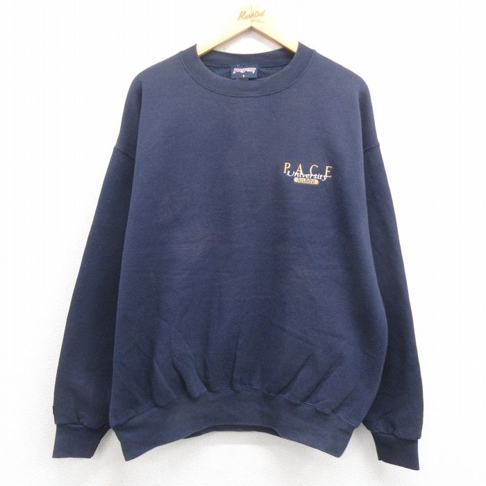 ジャンスポーツ 00s 長袖スウェット ピース ネイビー XL | 古着