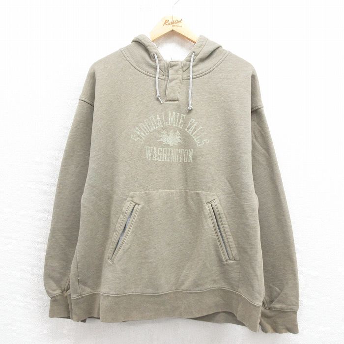 XL★古着 長袖 スウェット パーカー メンズ 00年代 00s ニューハンプシャー 緑 グリーン 霜降り 25sep06 中古 スエット トレーナー トップス