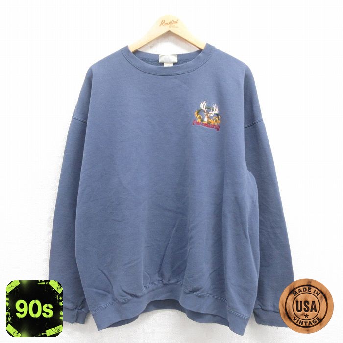 FIELDMASTER 90s 長袖スウェット シカ ネイビー メンズXL相当 | 古着