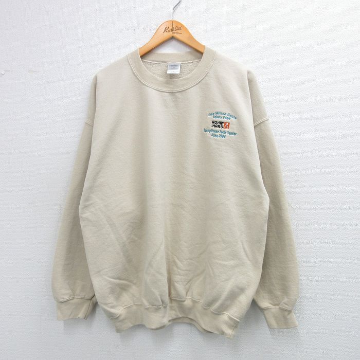 00s 長袖スウェット ROHM HAAS ベージュ XL | 古着