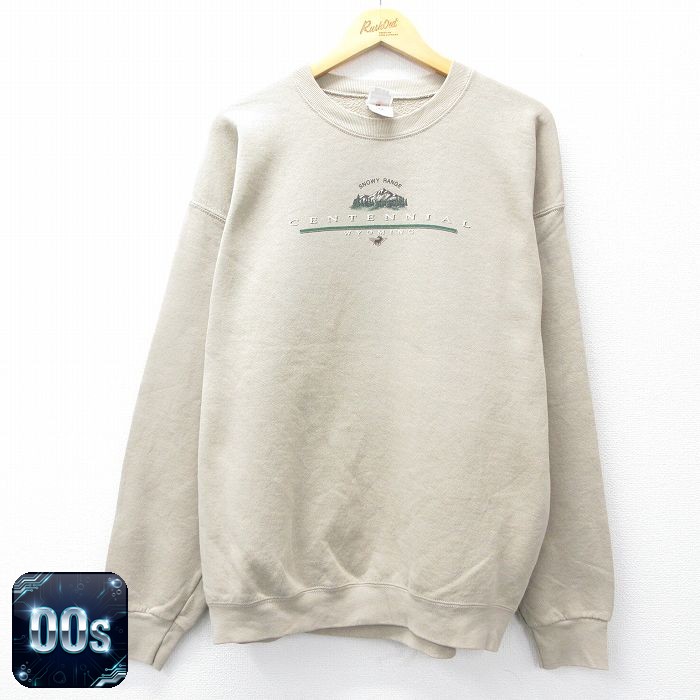 フルーツオブザルーム 00s 長袖スウェット CENTENNIAL ベージュ XL | 古着