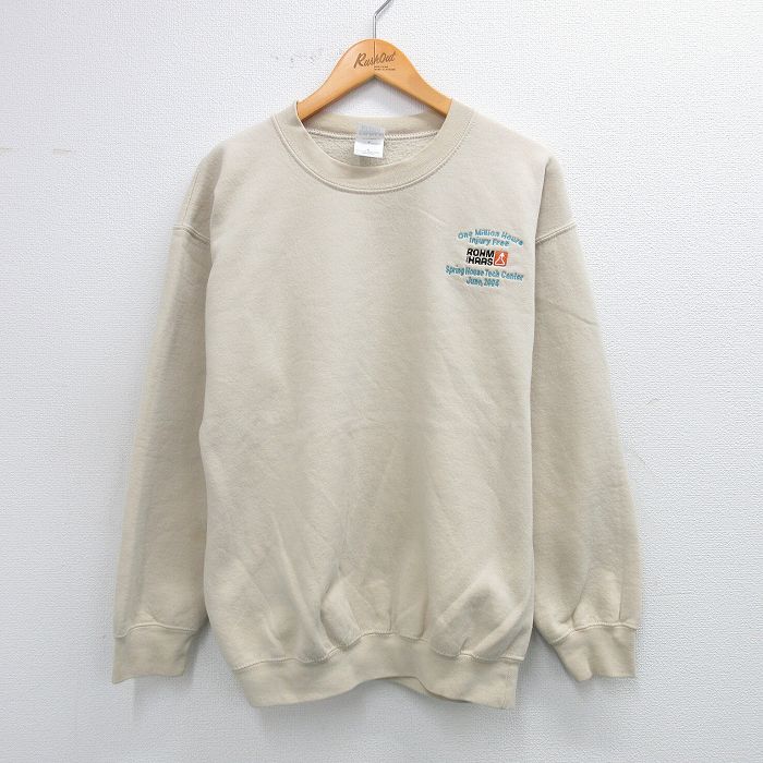 00s 長袖スウェット ROHM HAAS ベージュ L | 古着