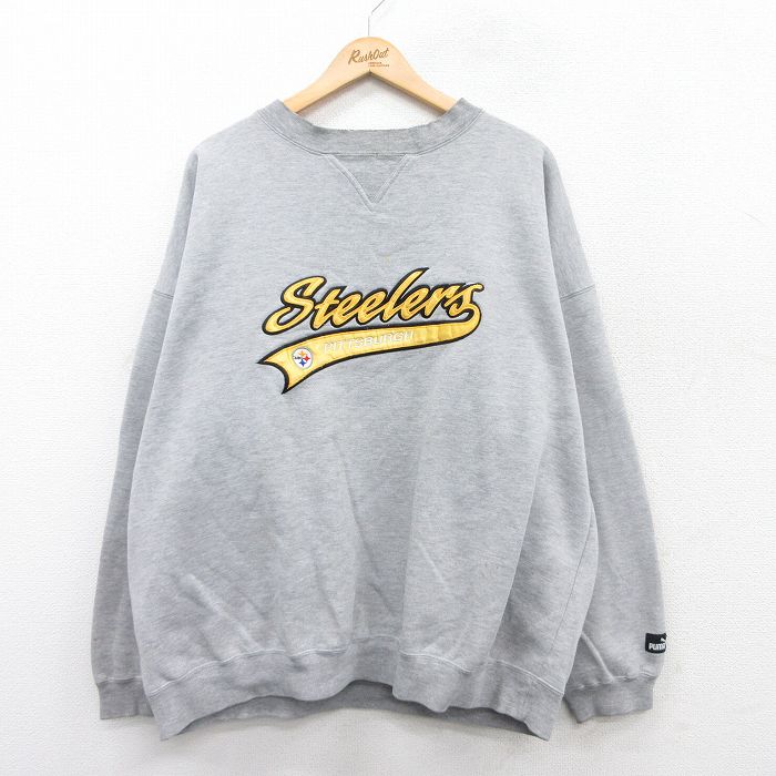 【50%OFF】プーマ 00s 長袖スウェット NFLピッツバーグスティーラーズ グレー XL | 古着