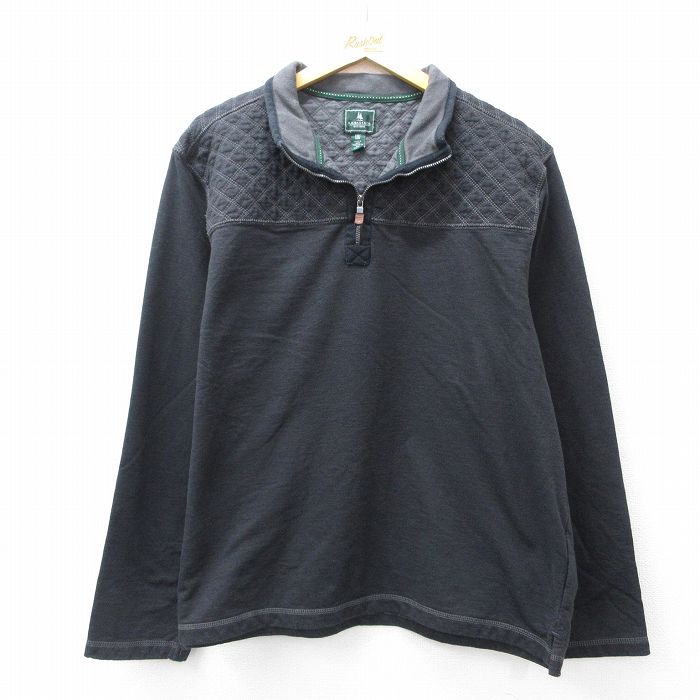 ハーフジップスウェット ブラック XL | 古着
