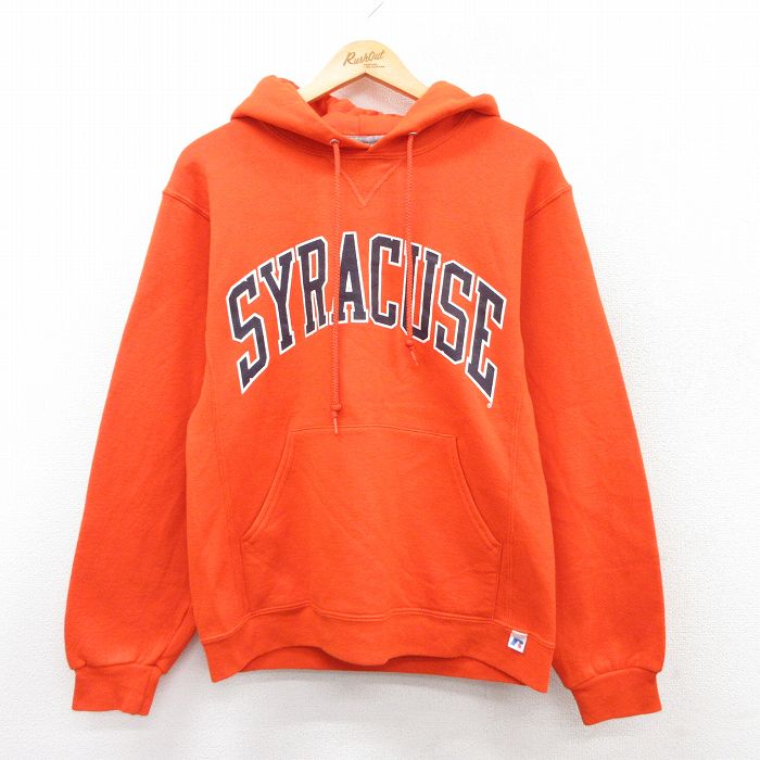 S★古着 ラッセル 長袖 スウェット パーカー 00年代 00s シラキュース オレンジ 25sep10 中古 メンズ スエット トレーナー トップス