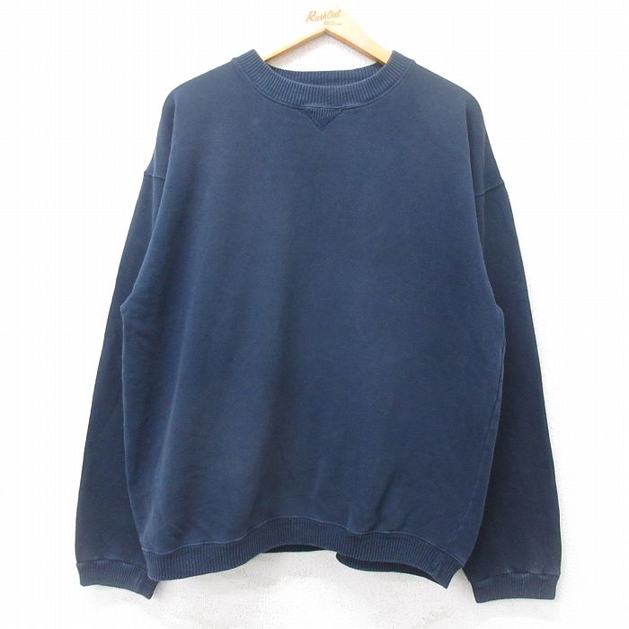 【20%OFF】XL★古着 チャンピオン champion 長袖 スウェット メンズ 00年代 00s 無地 クルーネック 紺 ネイビー 25sep11 中古 スエット トレーナー トップス