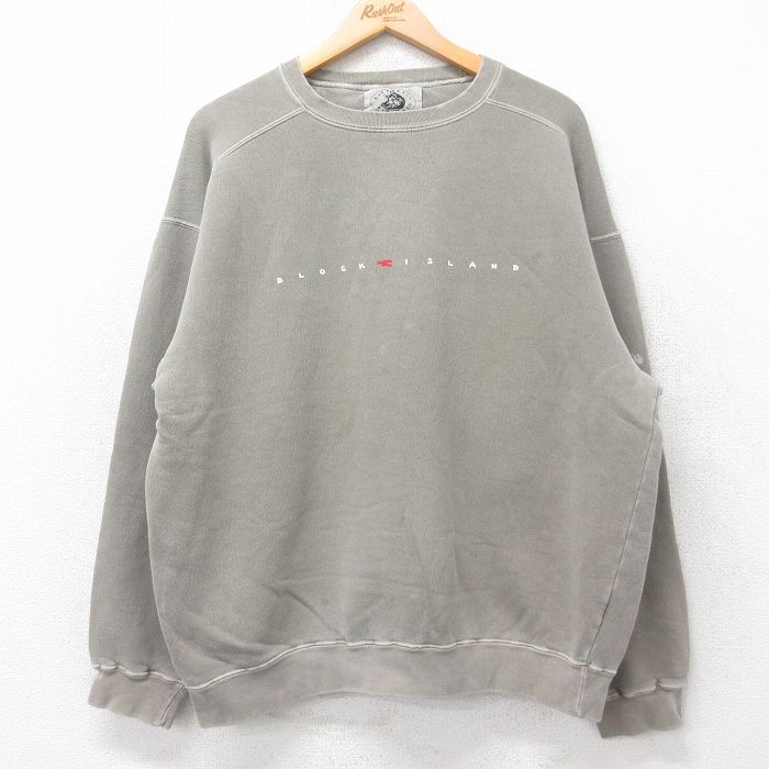 00s 長袖スウェット BLOCK ISLAND ブラウン XL | 古着