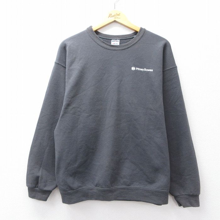 XL★古着 ジャージーズ 長袖 スウェット メンズ 00年代 00s ピツニーボウズ クルーネック 濃グレー 25sep13 中古 スエット トレーナー トップス