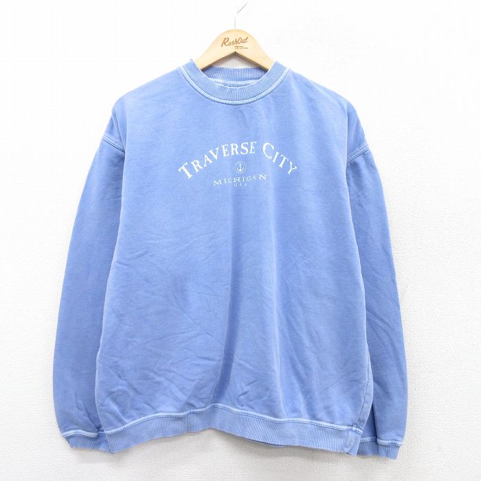 00s 長袖スウェット TRAVERSE CITY ネイビー XL | 古着