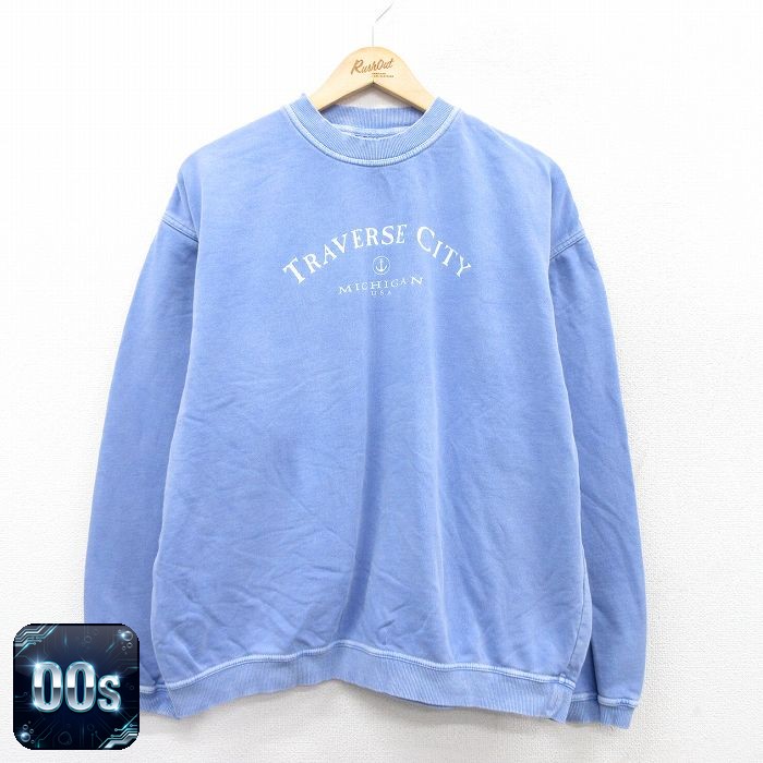 00s 長袖スウェット TRAVERSE CITY ネイビー XL | 古着