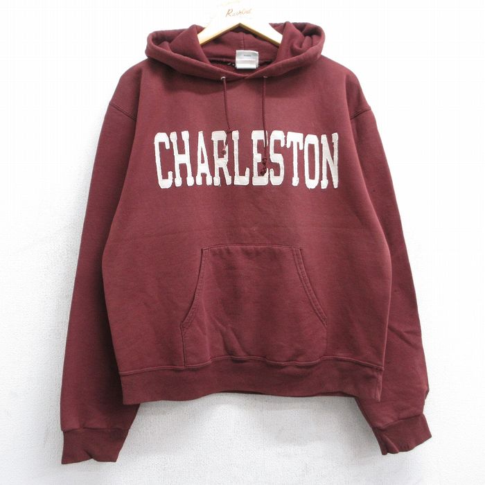 M★古着 チャンピオン champion 長袖 スウェット パーカー メンズ 00年代 00s チャールストン エンジ 25sep13 中古 スエット トレーナー トップス