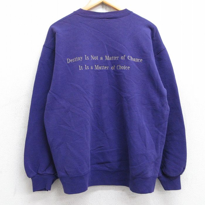【20%OFF】L★古着 ラッセル 長袖 スウェット メンズ 90年代 90s GIRLS CLUB 刺繍 クルーネック USA製 紫 パープル 【spe】 25sep13 中古 スエット トレーナー トップス