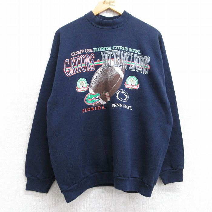 フロリダゲーターズ 90s 長袖スウェット ペンステートニタニーライオンズフットボール ネイビー L | 古着