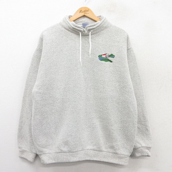 L★古着 長袖 スウェット メンズ 90年代 90s 小屋 コットン USA製 薄グレー 霜降り 25sep16 中古 スエット トレーナー トップス