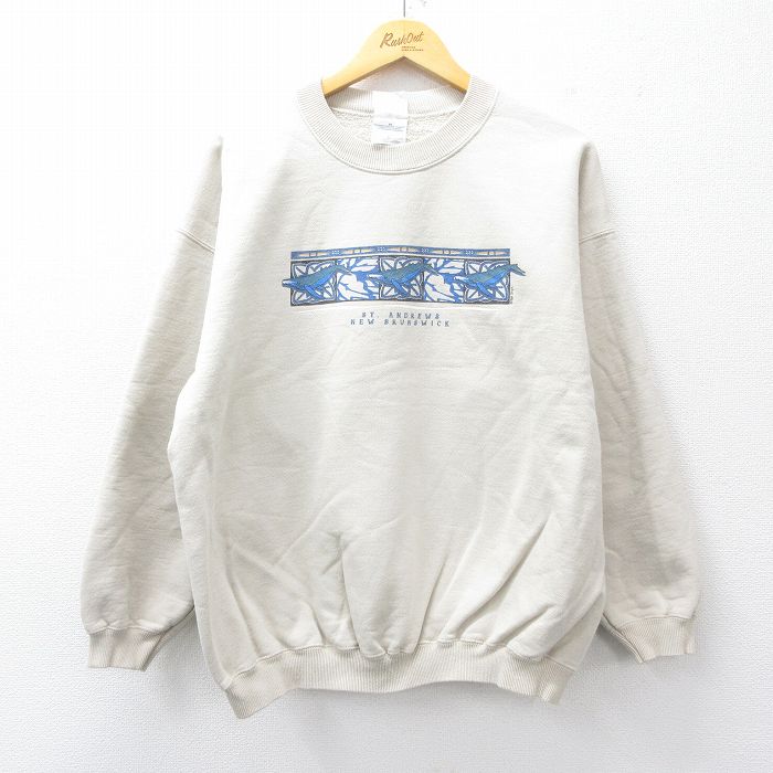 00s 長袖スウェット クジラ ベージュ XL | 古着