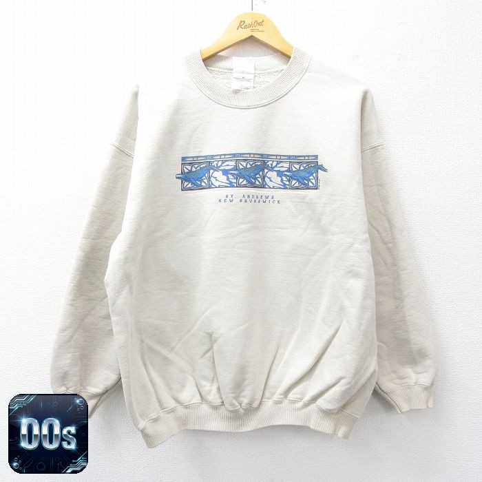 00s 長袖スウェット クジラ ベージュ XL | 古着