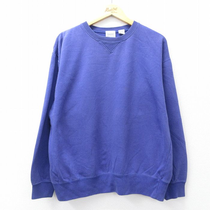XL★古着 ギャップ GAP 長袖 スウェット メンズ 00年代 00s 無地 クルーネック 紫系 パープル 【spe】 25sep17 中古 スエット トレーナー トップス