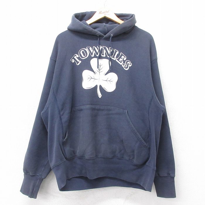 【20%OFF】XL★古着 リー Lee 長袖 スウェット パーカー メンズ 00年代 00s TOWNIES クローバー 紺 ネイビー 25sep17 中古 スエット トレーナー トップス