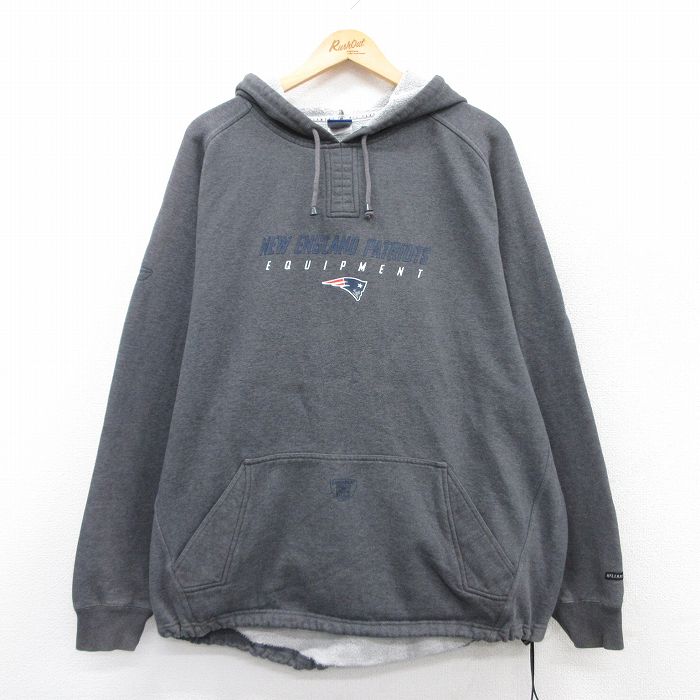 リーボック 長袖パーカー NFL ニューイングランドペイトリオッツ グレー XL | 古着
