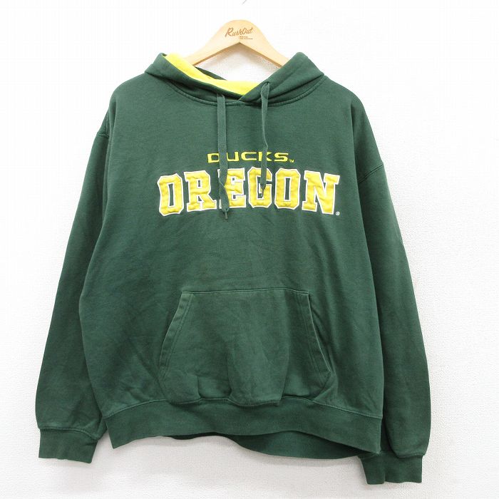 長袖パーカー OREGON グリーン XL | 古着