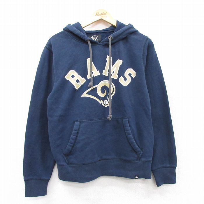 L★古着 長袖 スウェット パーカー メンズ RAMS 紺 ネイビー 25sep19 中古 スエット トレーナー トップス