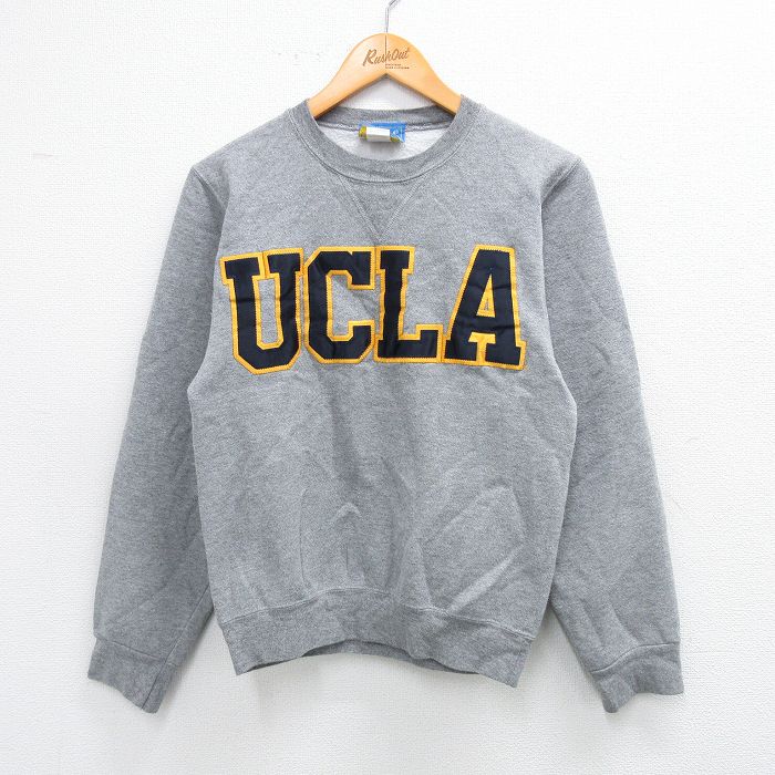 XS★古着 長袖 スウェット メンズ 90年代 90s UCLA クルーネック USA製 グレー 霜降り 25sep24 中古 スエット トレーナー トップス