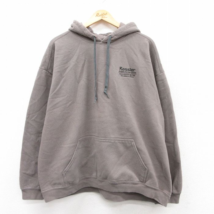 XL★古着 長袖 スウェット パーカー メンズ kessler 大きいサイズ 茶 ブラウン 25sep19 中古 スエット トレーナー トップス