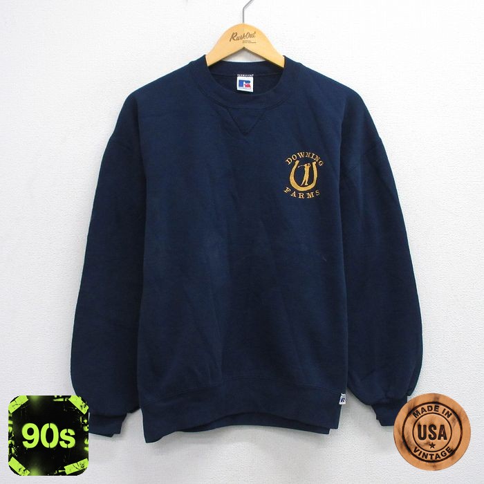 ラッセル 90s 長袖スウェット ゴルフ ネイビー XL | 古着