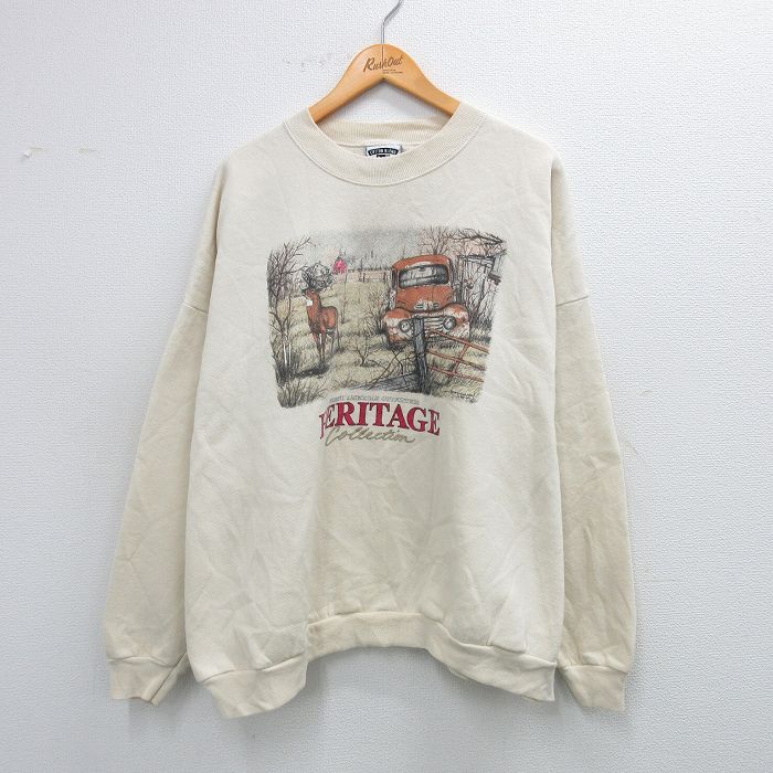 リー 90s 長袖スウェット シカ ベージュ XL | 古着