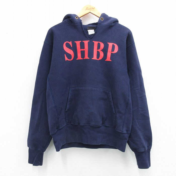 L★古着 キャンバー 長袖 スウェット パーカー メンズ 90年代 90s SHBP USA製 紺 ネイビー 【spe】 25sep24 中古 スエット トレーナー トップス