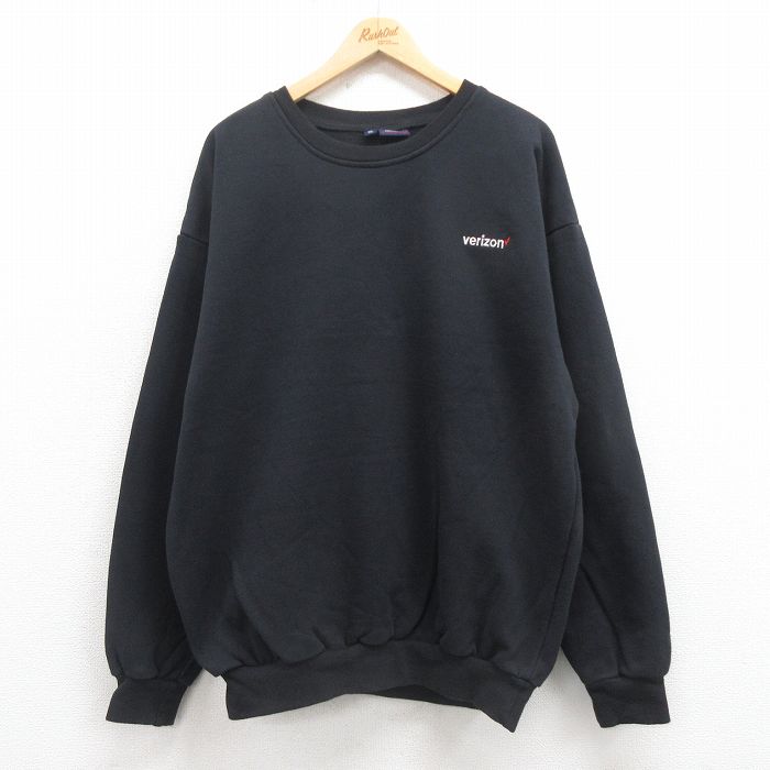 XL★古着 キングルイ 長袖 スウェット メンズ 00年代 00s verizon 大きいサイズ USA製 黒 ブラック 【spe】 25sep24 中古 スエット トレーナー トップス