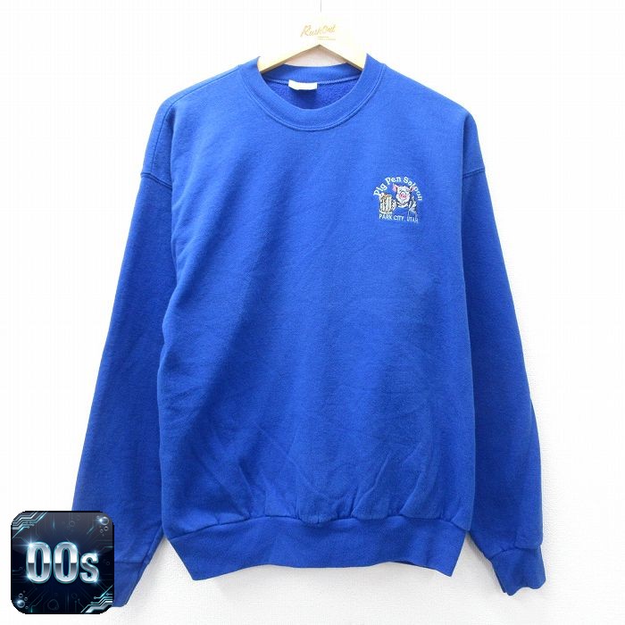 ヘインズ 00s 長袖スウェット Pig Pen Saloon ブルー L | 古着
