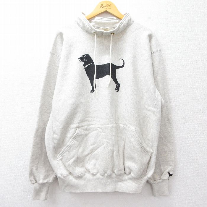 XL★古着 ケルスポーツ 長袖 スウェット メンズ 90年代 90s The Black Dog 犬 大きいサイズ モックネック ハイネック USA製 薄グレー 霜降り 【spe】 25sep27 中古 スエット トレーナー トップス