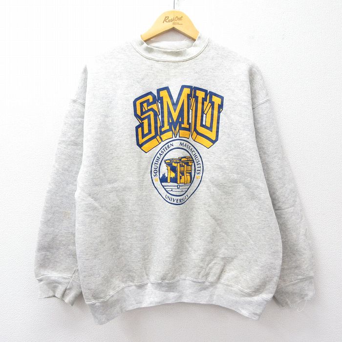 【50%OFF】90s 長袖スウェット サウスイースタンマサチューセッツカレッジ グレー XL | 古着