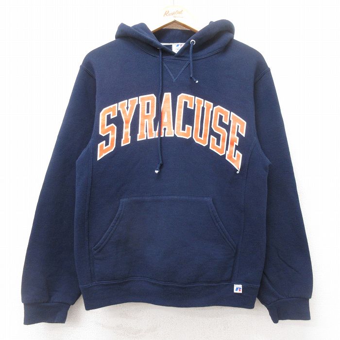 S★古着 ラッセル 長袖 スウェット パーカー メンズ 00年代 00s シラキュース 紺 ネイビー 25sep27 中古 スエット トレーナー トップス