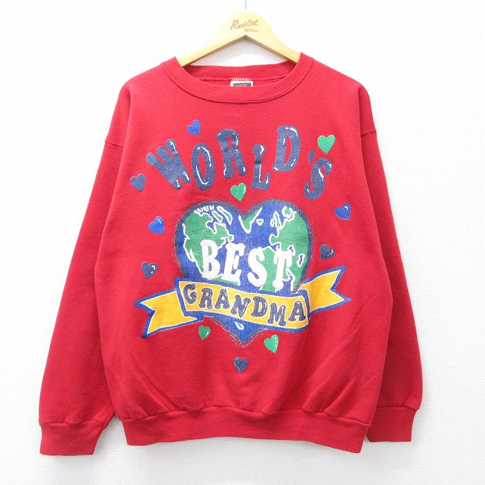 TULTEX 90s 長袖スウェット GRANDMA レッド L | 古着